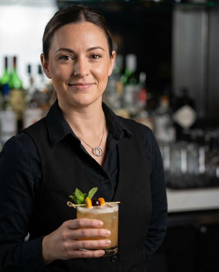Menu Cover Portrait AI portrait example — Gemini AI Bartender Photo Prompts