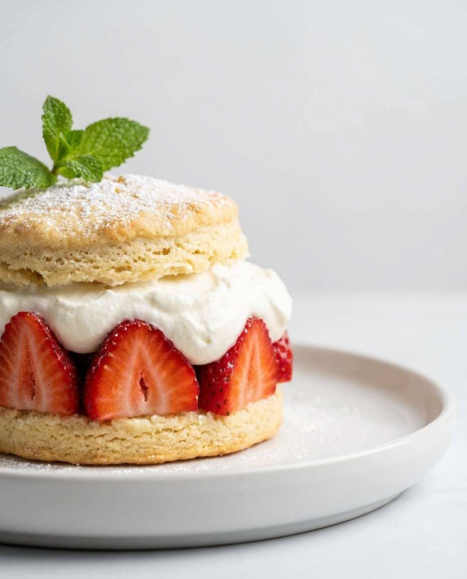 Menu Shot Angle AI portrait — Gemini AI Strawberry Shortcake Photo Prompt