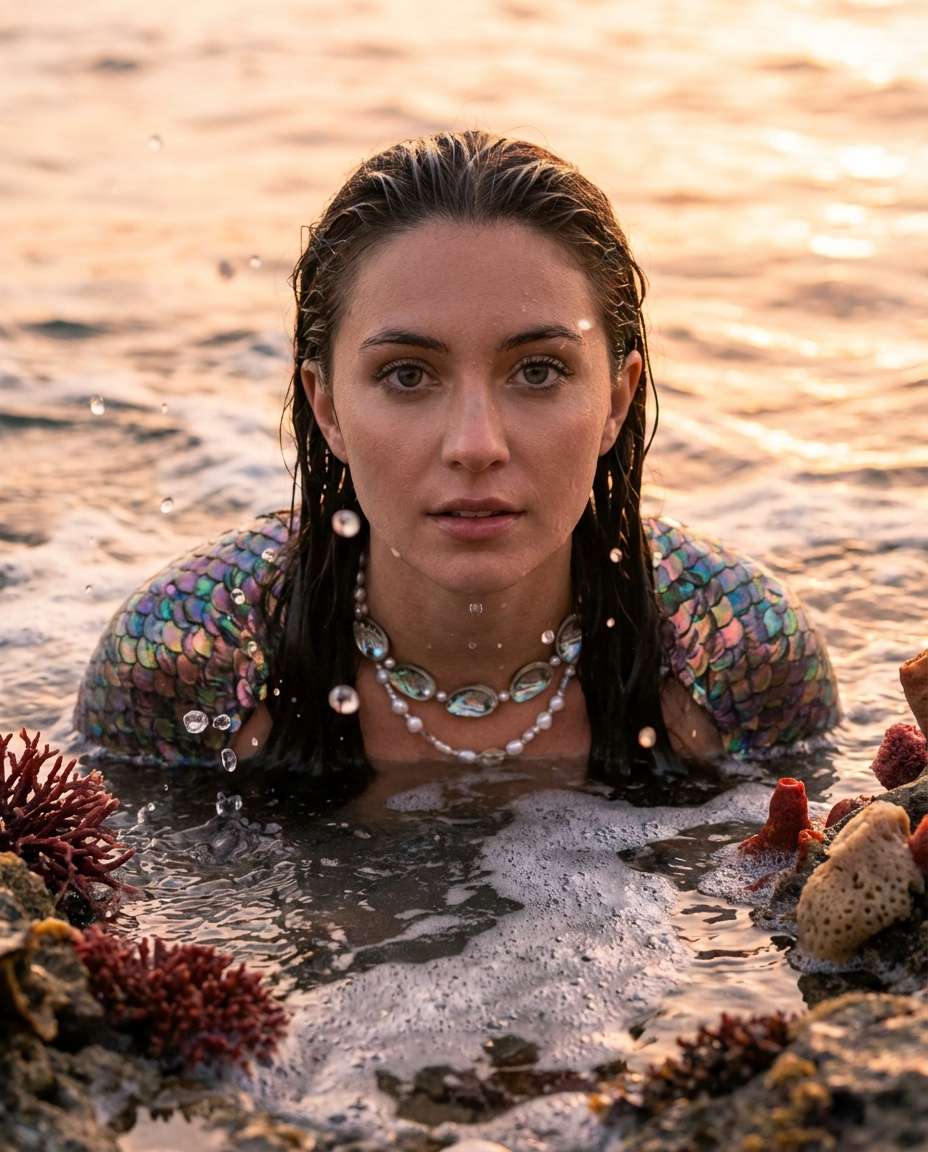Mermaid at Tidepool AI portrait