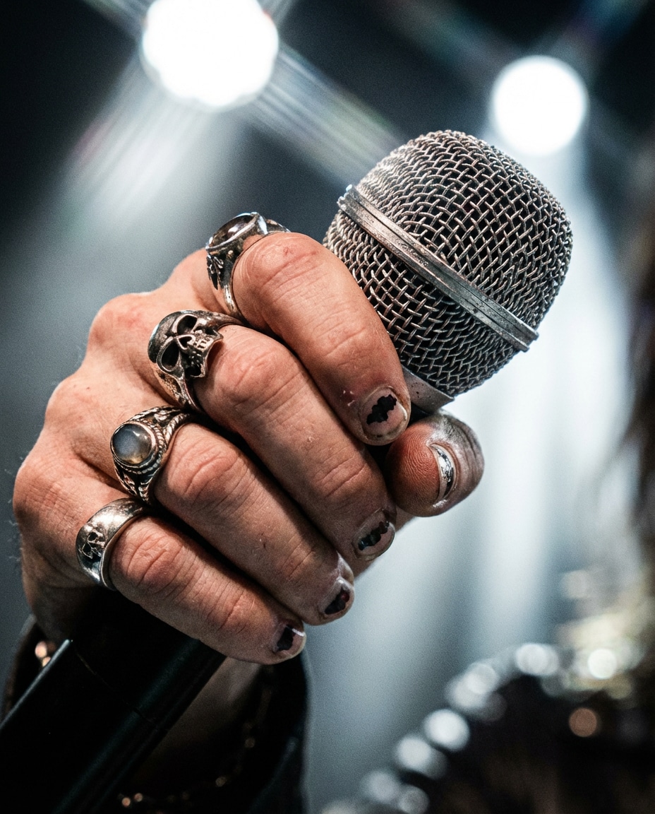 Microphone Hand Detail AI portrait — Gemini AI Singer Photo Prompts