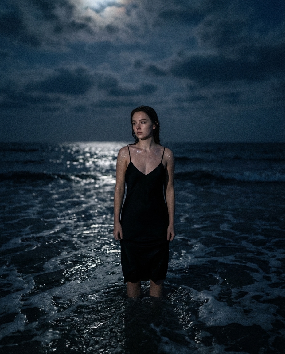 Midnight Waves Portrait AI portrait — Gemini AI Prompt Sza Over The Sea