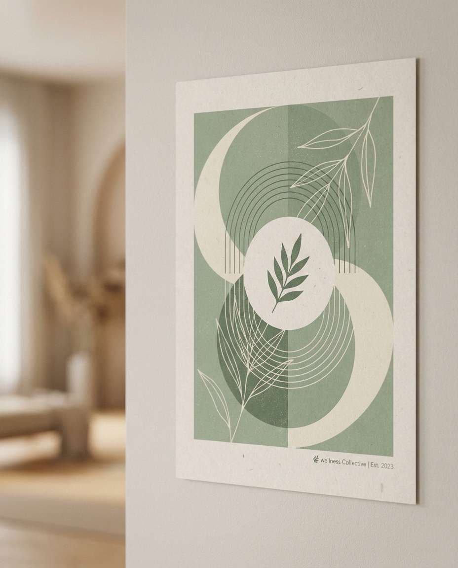 Minimal Botanical Geometry AI portrait — Geometric Poster Prompts