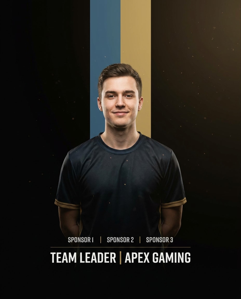 Minimal Clean Poster AI portrait — Gemini AI Esports Poster Prompts