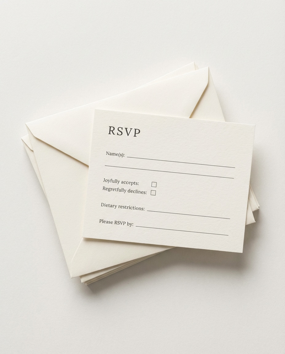 Minimal RSVP Card AI portrait — AI Minimalist Card Prompts