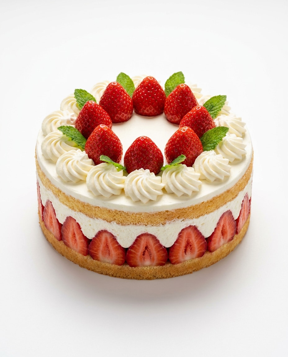 Minimal White Studio AI portrait — Gemini AI Strawberry Shortcake Photo Prompt