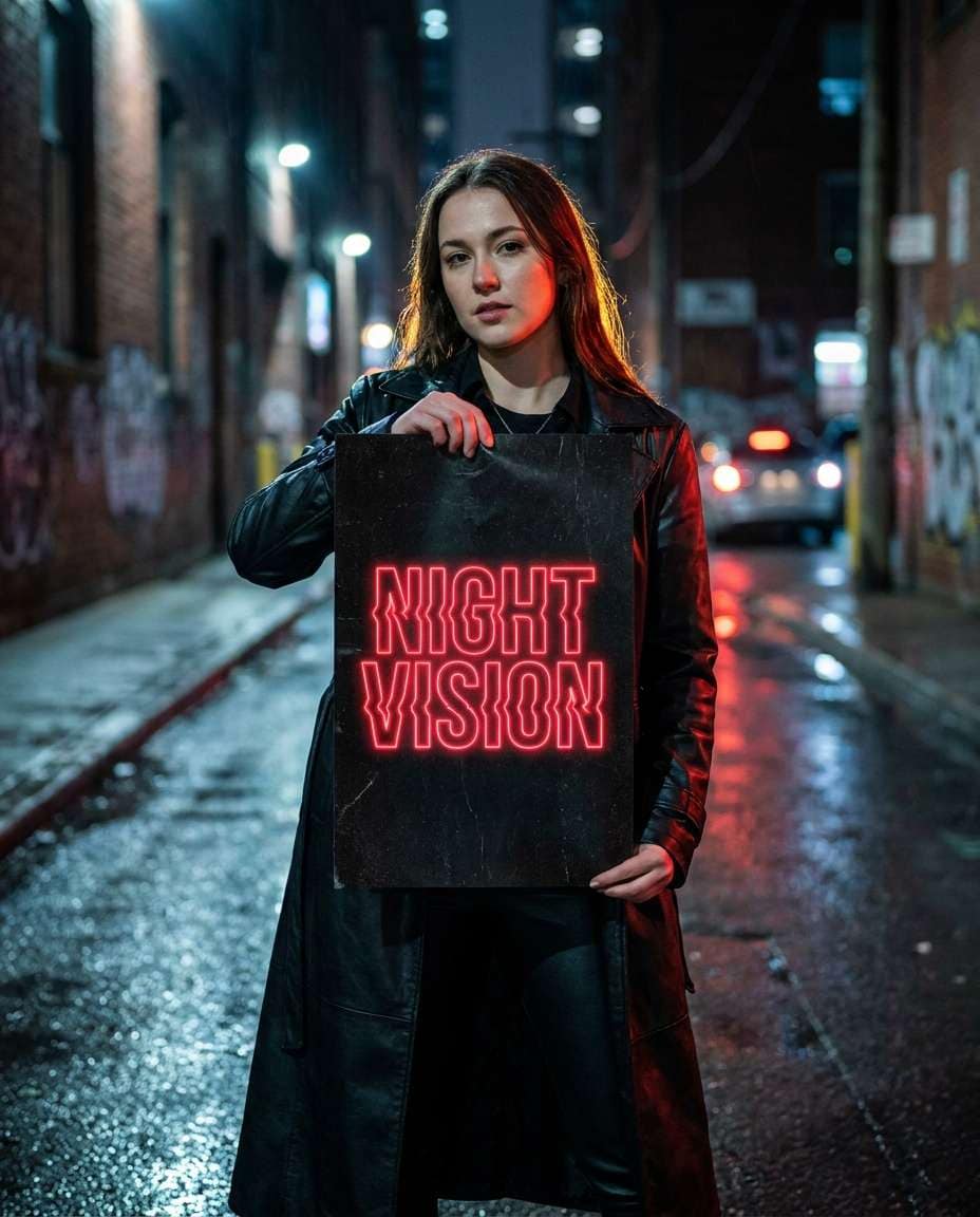 Model With Poster AI portrait — Gemini AI Dark Aesthetic Poster Prompts