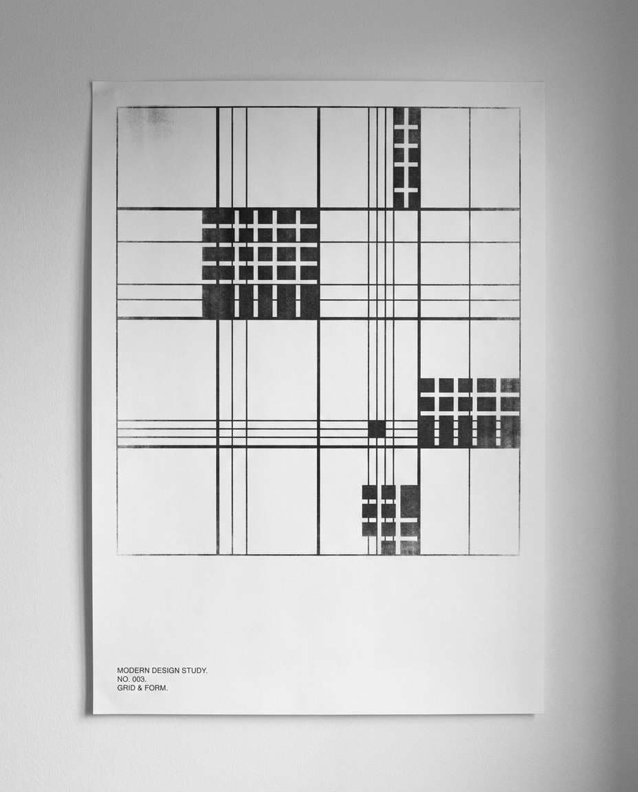 Monochrome Grid Study AI portrait — Geometric Poster Prompts