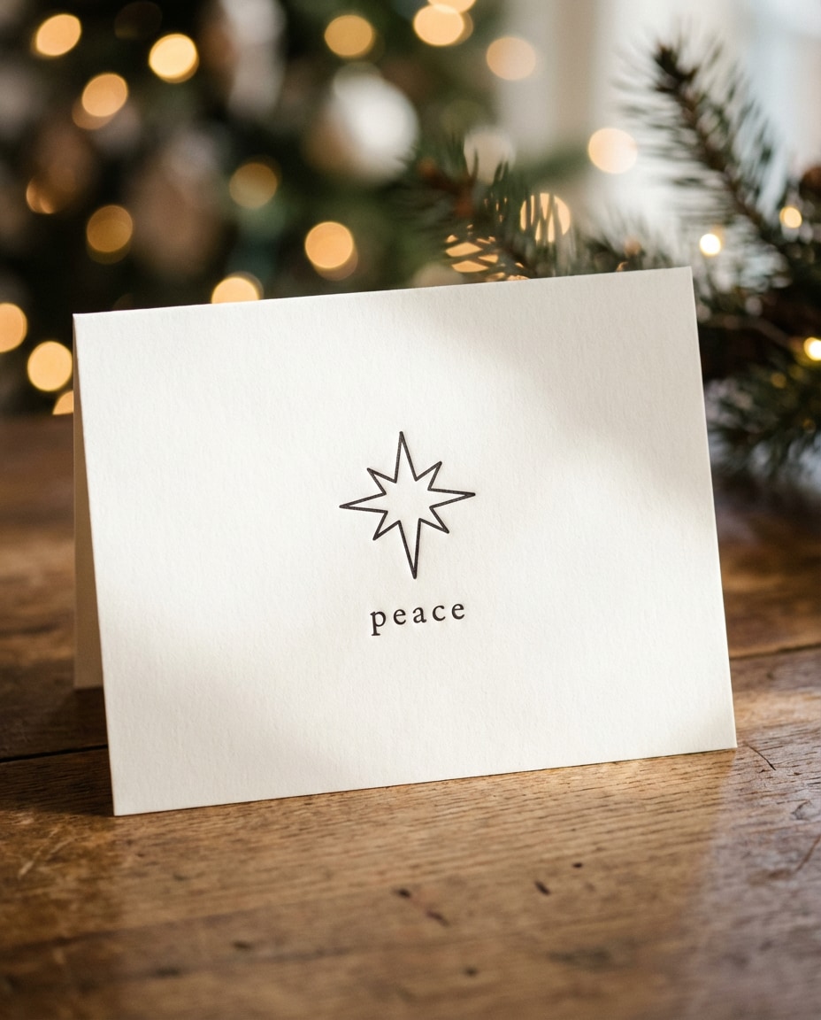 Monoline Holiday Star AI portrait — AI Minimalist Card Prompts