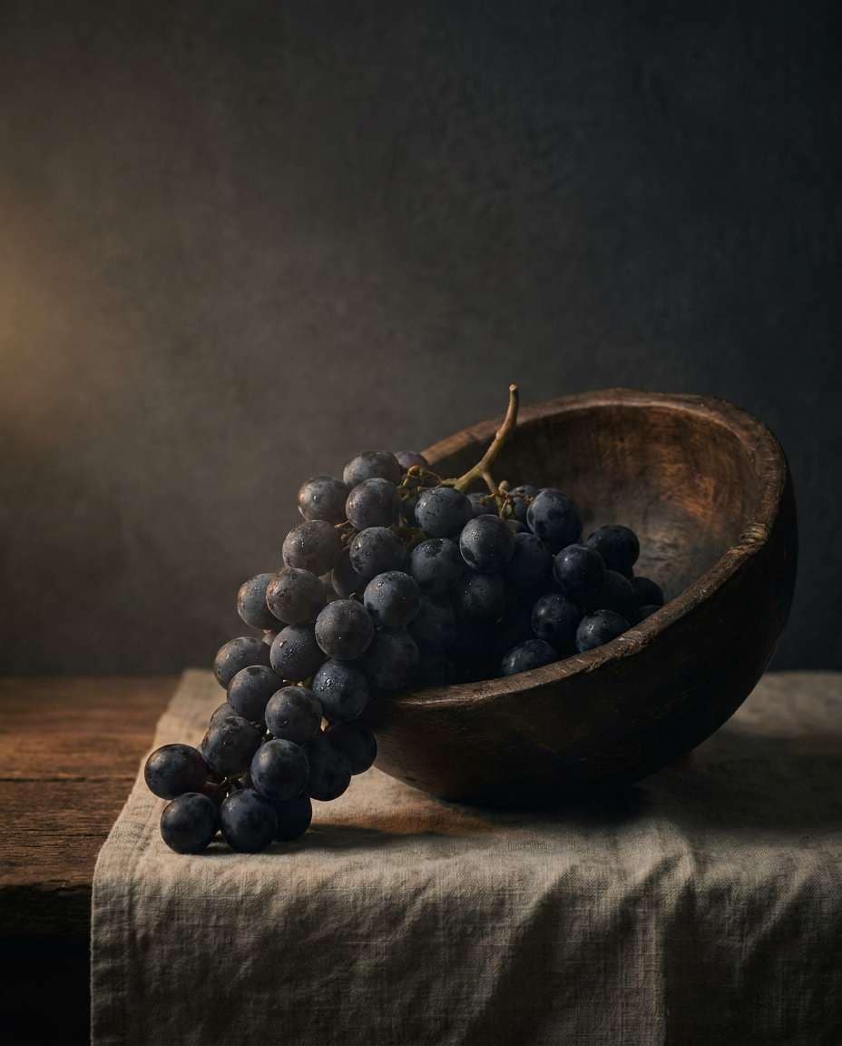 Moody Grape Still Life AI portrait