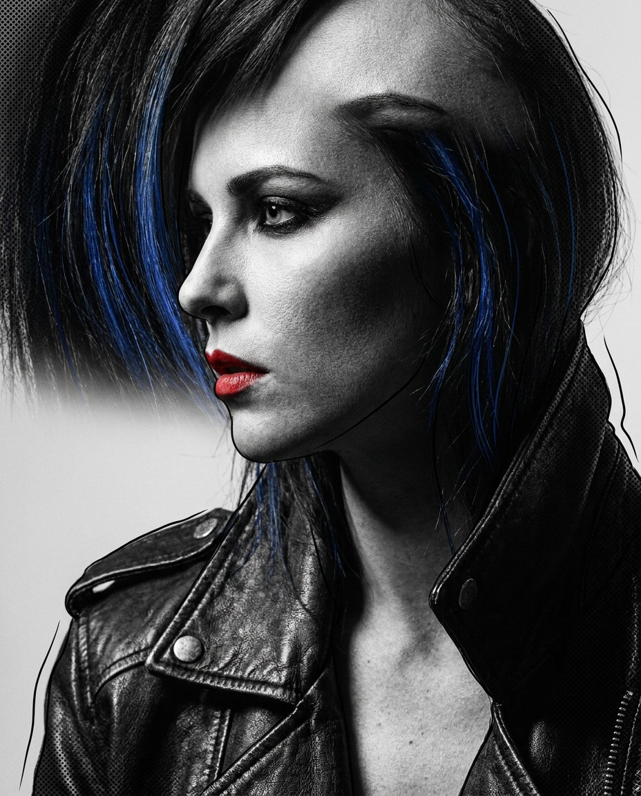 Moody Pop Noir AI portrait