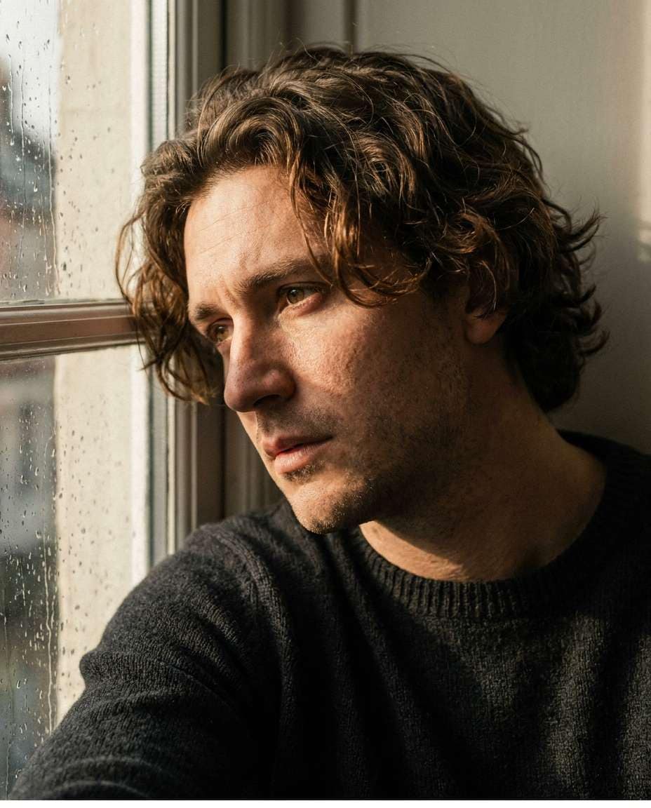 Moody Window Side Light AI portrait example — Test 25 Curly Hairstyles with Gemini AI Prompt and See What Suits Your Texture