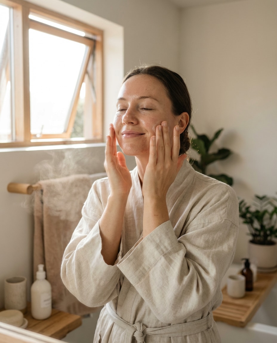 Morning Skincare Scene AI portrait — Gemini AI Korean Style Prompt
