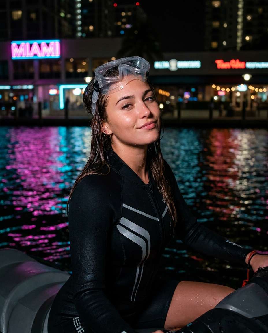 Neon Night Ride AI portrait