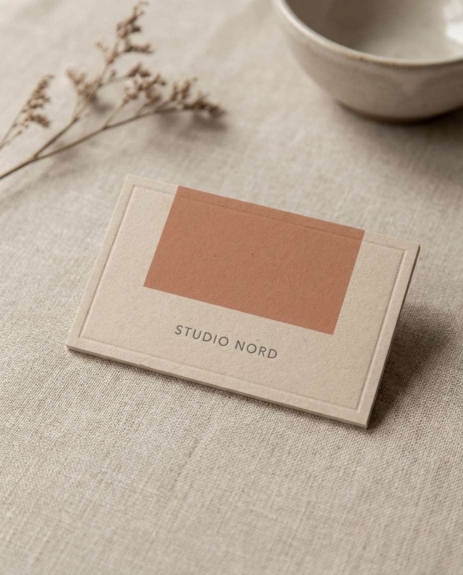 Neutral Color Block AI portrait — AI Minimalist Card Prompts