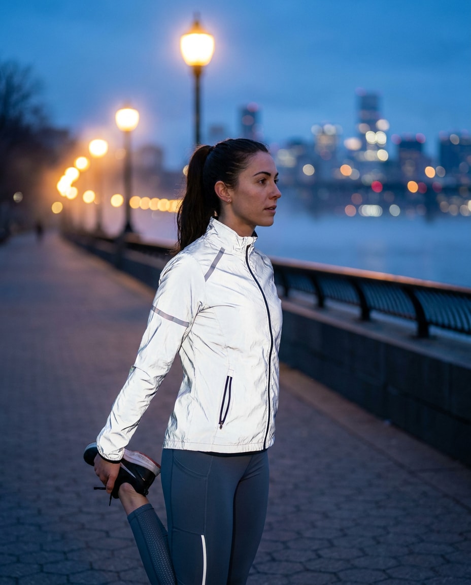 Night Runner Calm AI portrait — Gemini AI Blue Hour Photo Prompt