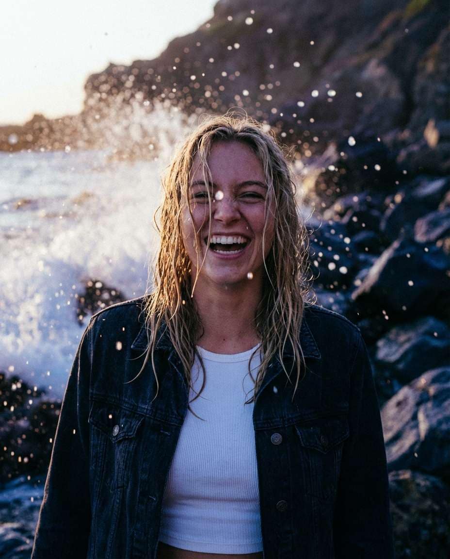 Ocean Spray Laugh AI portrait — Gemini AI Prompt Sza Over The Sea