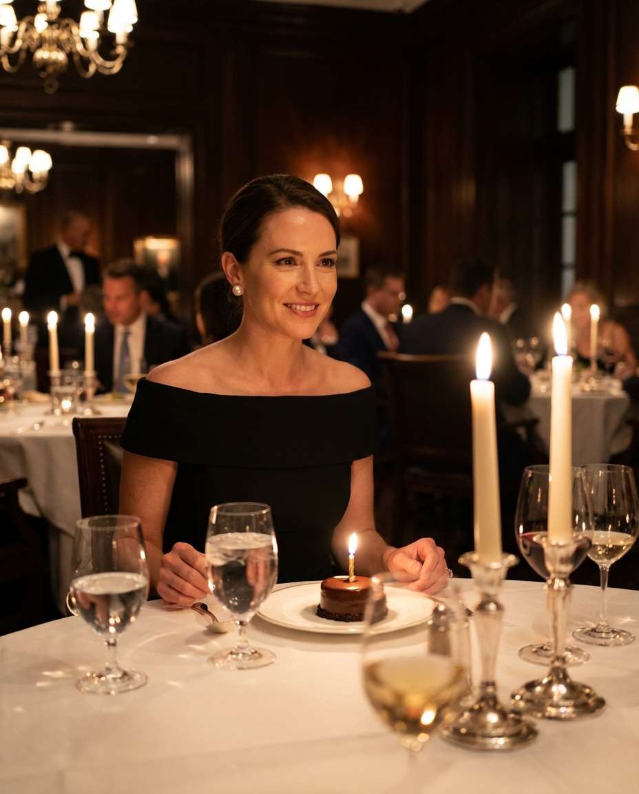 Old Money Dinner AI portrait example — Gemini AI Prompt for Girlfriend Birthday