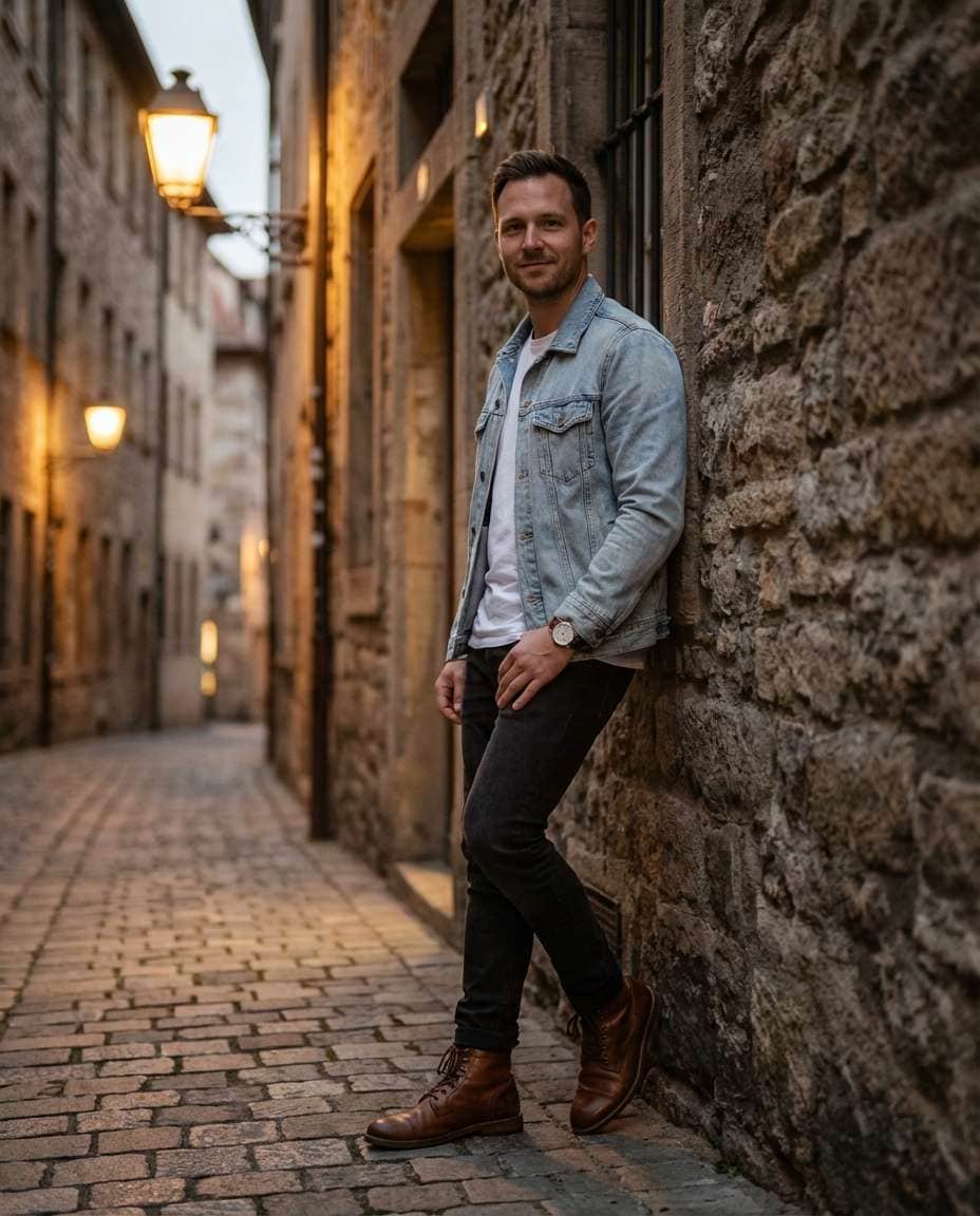 Old Town Alleyway AI portrait example — AI Travel Photography Prompt