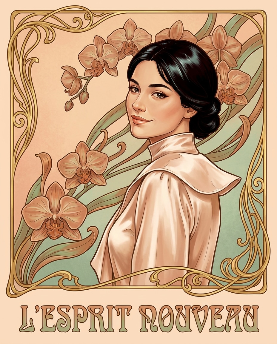 Orchid Shoulder Pose AI portrait example — Free Copy & Paste