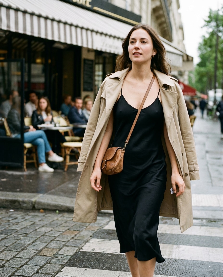 Paris Street Style AI portrait — Gemini AI Silk Dress Prompt