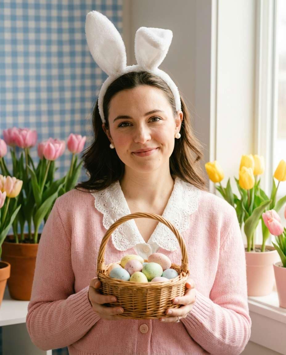 Pastel Bunny Portrait AI portrait