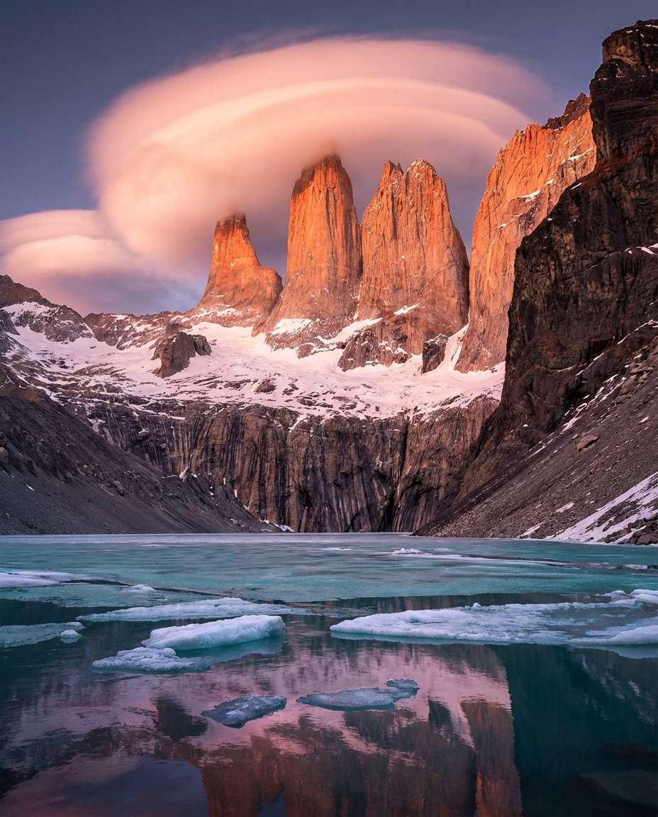 Patagonia Peak Glow AI portrait example — Gemini AI Landscape Photo Prompt