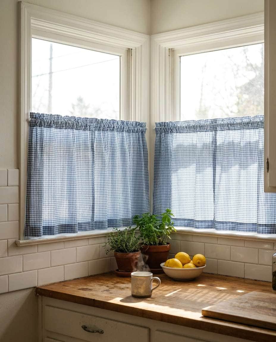 Patterned Cafe Curtains AI portrait
