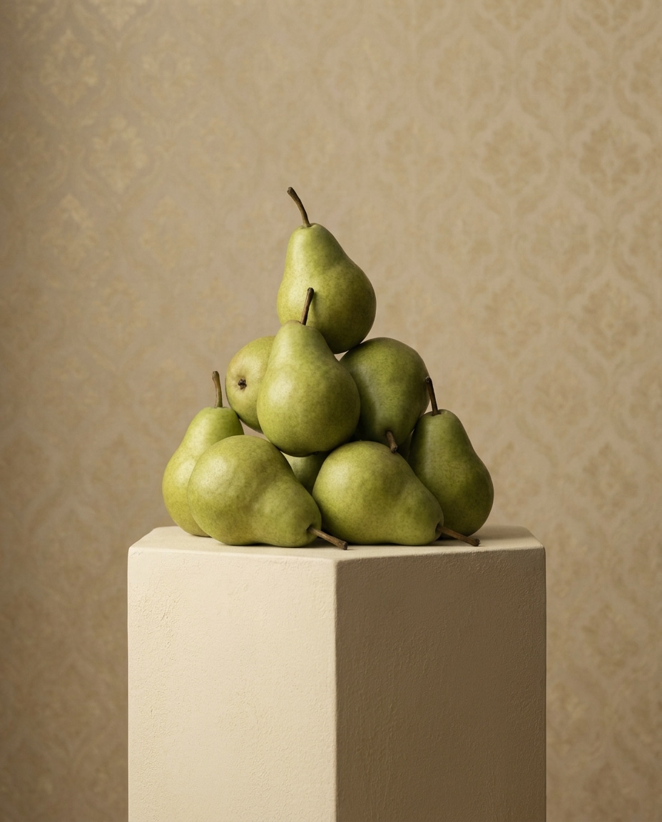 Pear Studio Sculptural AI portrait example — Fruit Wallpaper AI Prompts