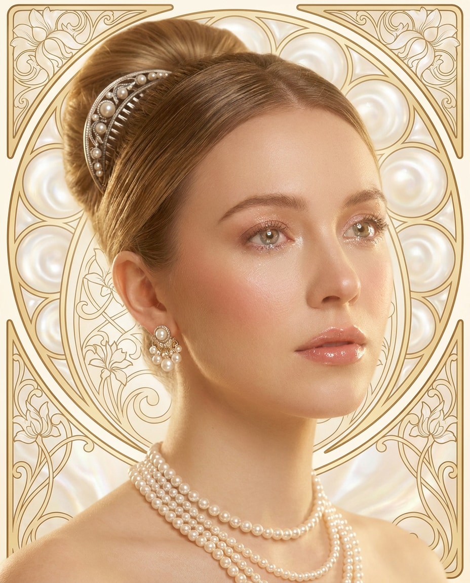Pearl Glow Close-Up AI portrait — Free Copy & Paste
