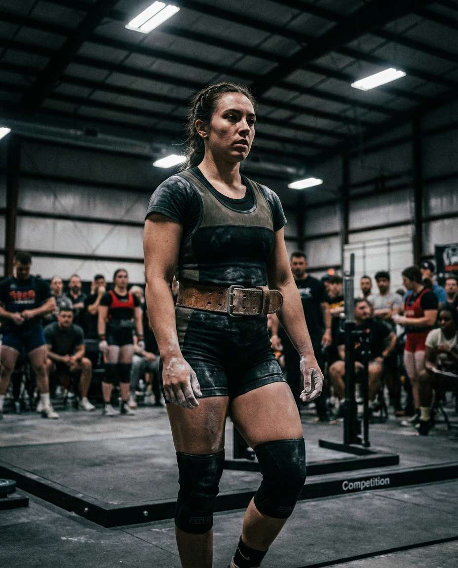 Powerlifting Meet Vibe AI portrait — Gemini Gym Photo Prompt