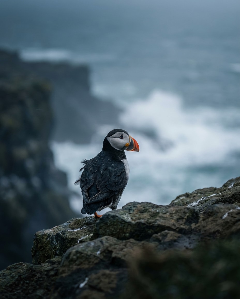 Puffin Cliff Portrait AI portrait — Gemini AI Bird Prompt