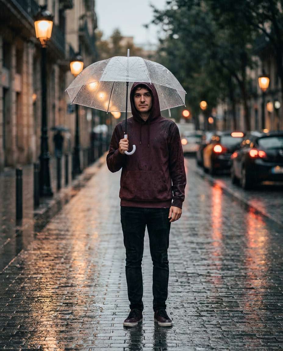 Rainy Day Umbrella AI portrait