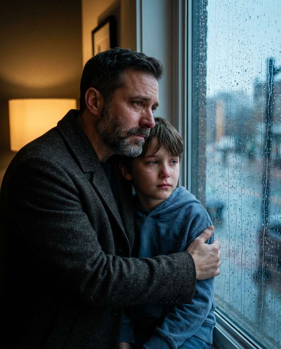 Rainy Window Reflection AI portrait
