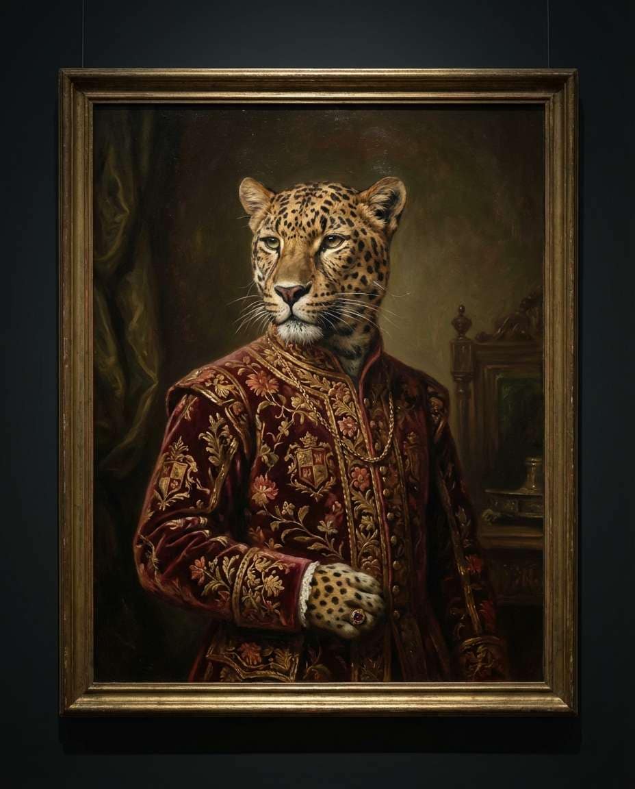 Renaissance Oil Style AI portrait example — Gemini AI Furry Prompt
