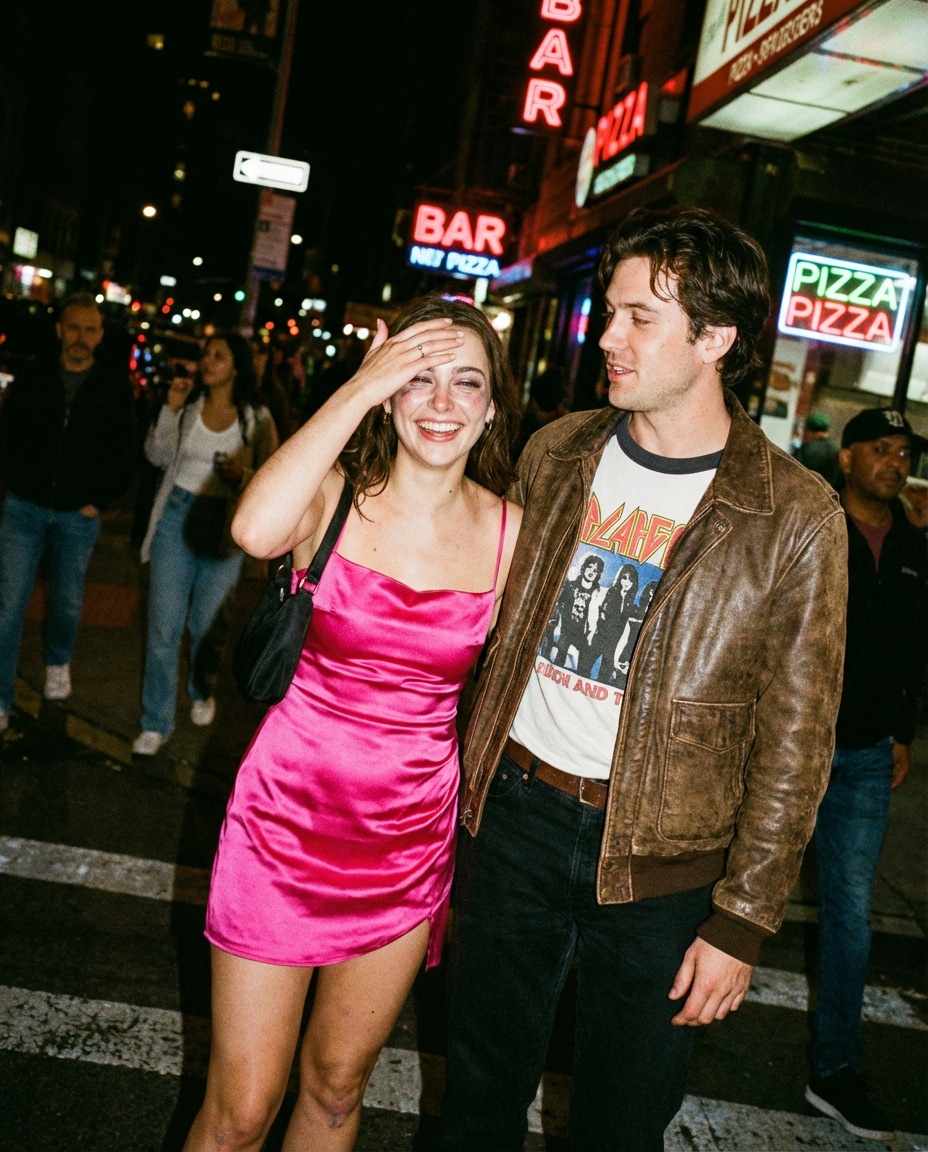 Retro Film Flash AI portrait — Gemini AI Hot Dress Couple Prompt