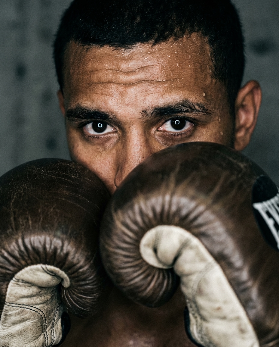 Ring Light Close Up AI portrait — Gemini AI Boxing Photo Prompts
