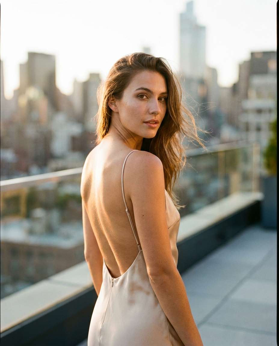 Rooftop Golden Hour AI portrait