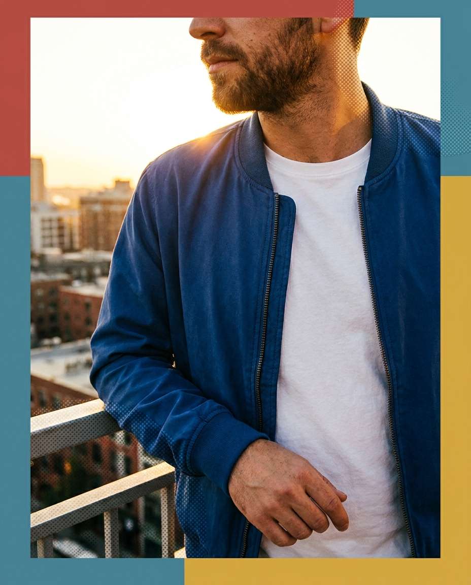 Rooftop Pop Sunset AI portrait