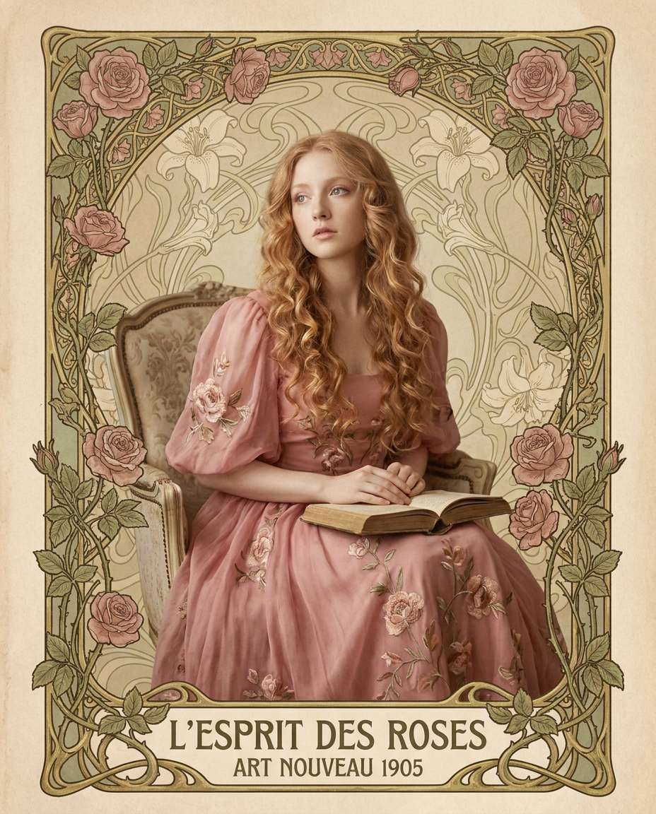 Rose Garden Reverie AI portrait example — Free Copy & Paste