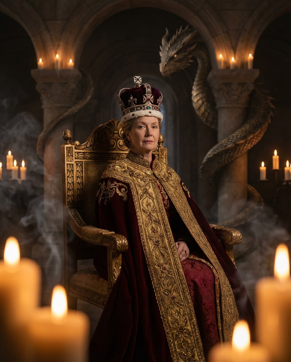 Royal Throne Room AI portrait example — Gemini AI Dragon Photo Prompt