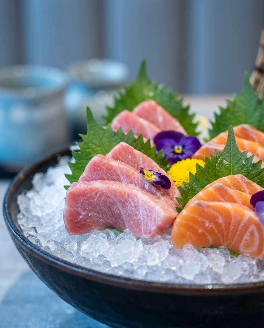 Sashimi Gloss Detail AI portrait example — AI Food Photography Prompt