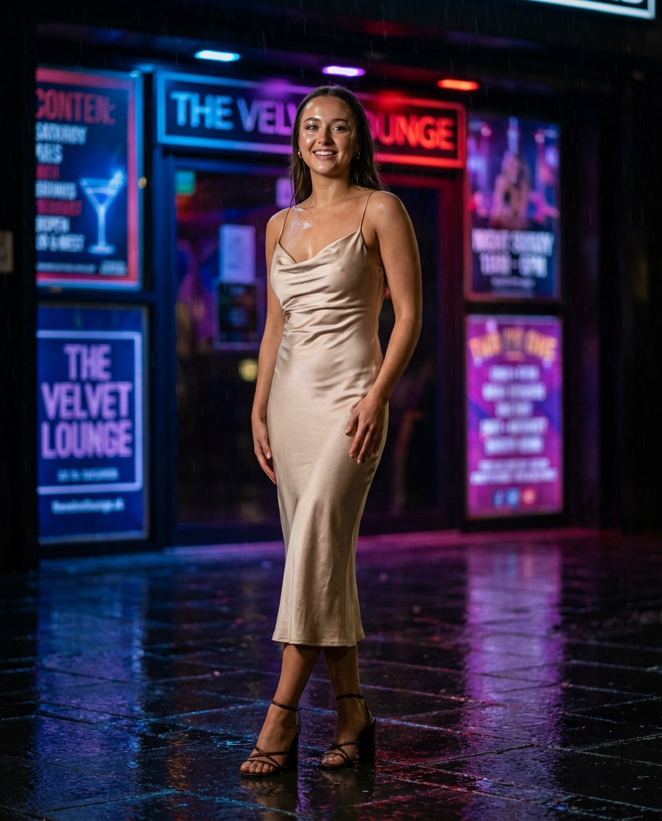 Satin Slip Night Out AI portrait