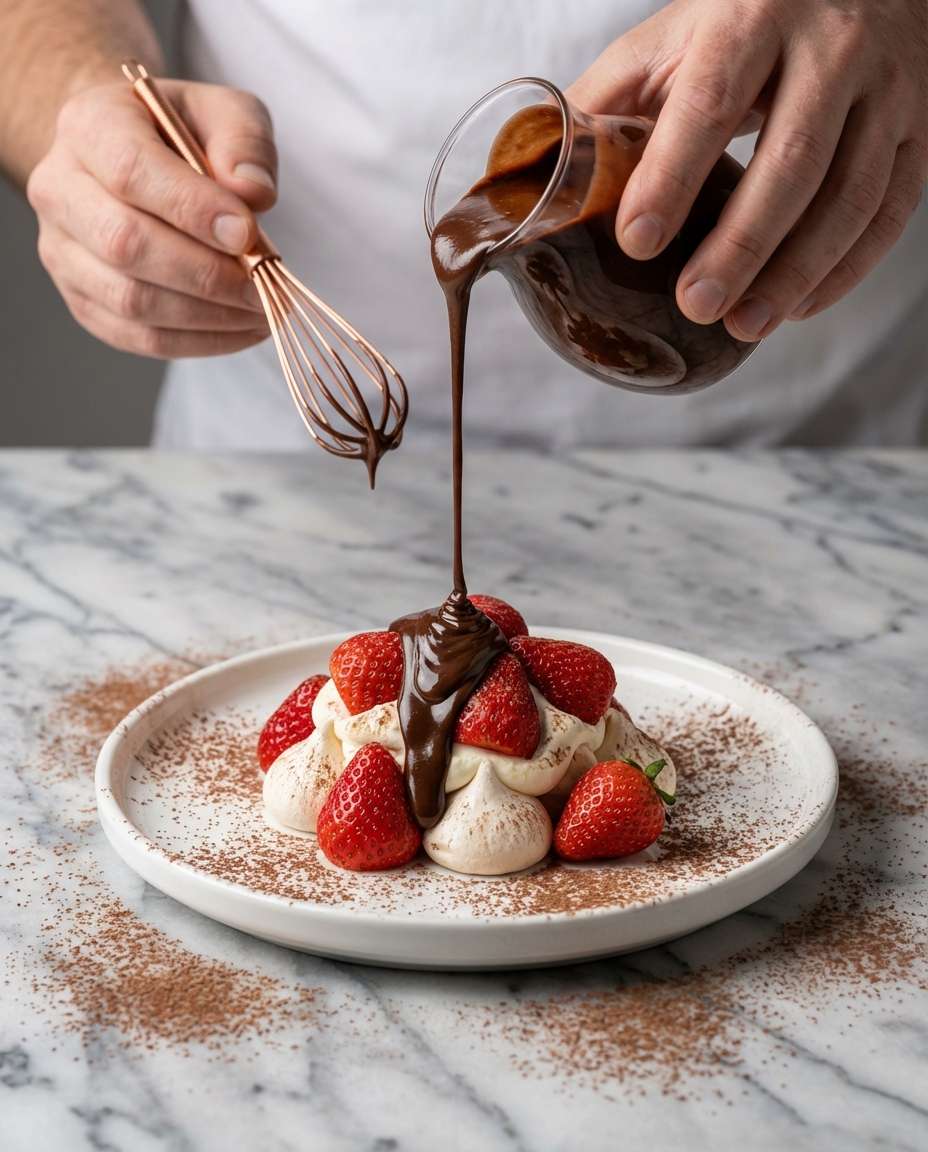 Sauce Drizzle Hands AI portrait example — AI Food Photography Prompt