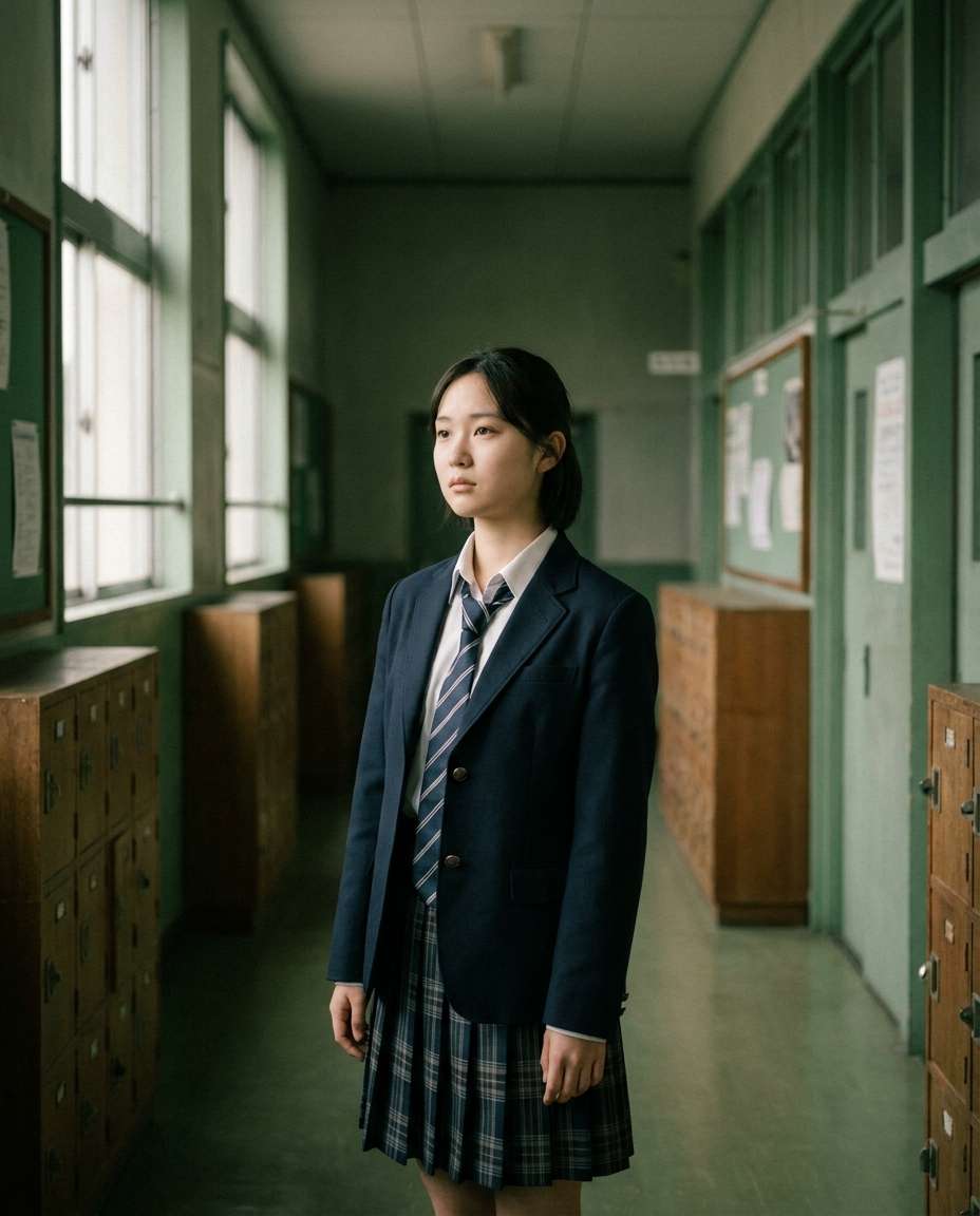 School Uniform Mood AI portrait — Gemini AI Korean Style Prompt