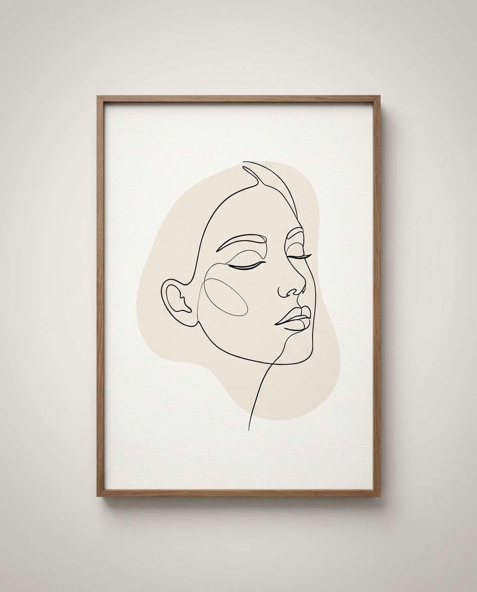 Single-Line Face Poster AI portrait