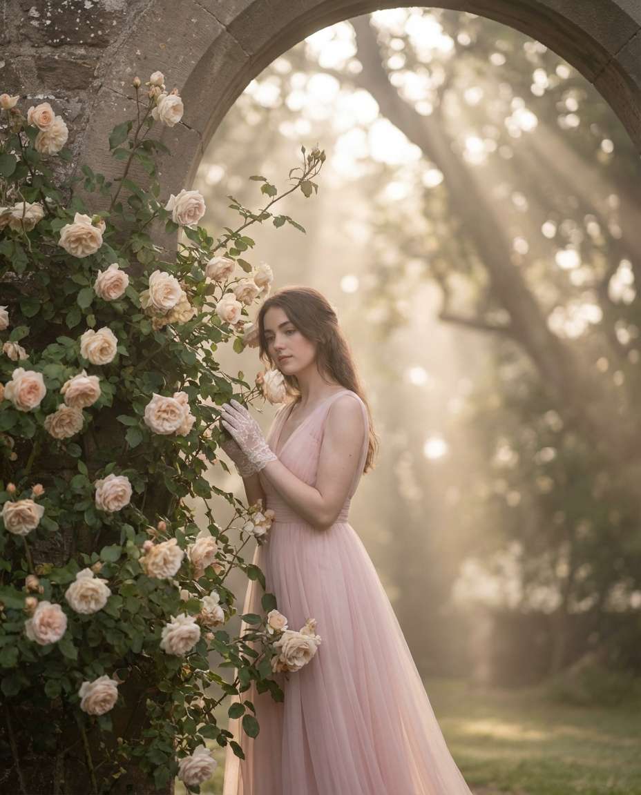 Sleeping Castle Garden AI portrait — Gemini AI Fairytale Prompt