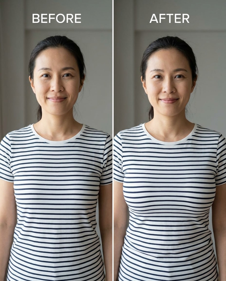 Smooth Pattern Alignment AI portrait example — AI Breast Expansion Prompts for Gemini & ChatGPT: 25+ natural retouch ideas