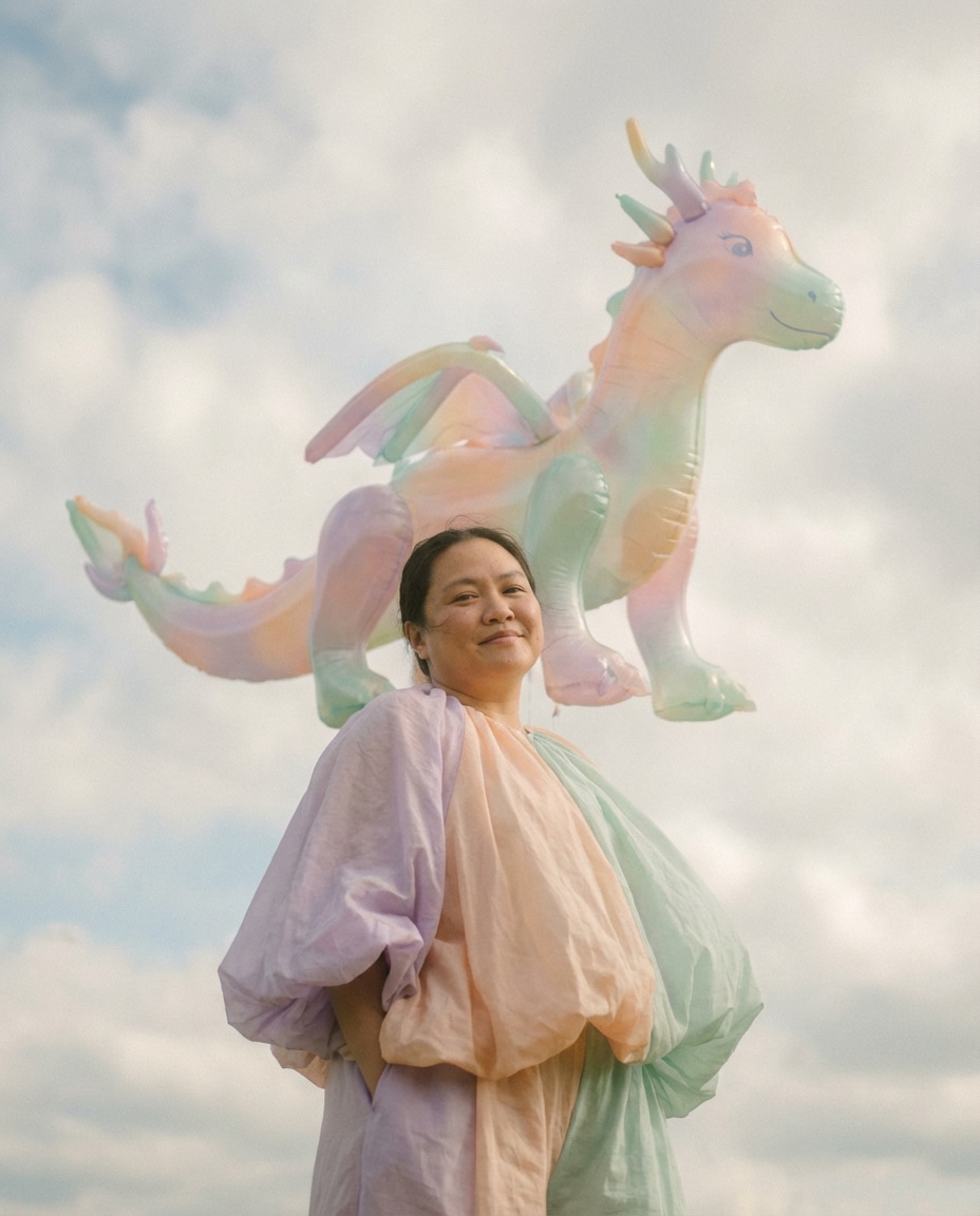 Soft Pastel Dragon AI portrait example — Gemini AI Dragon Photo Prompt