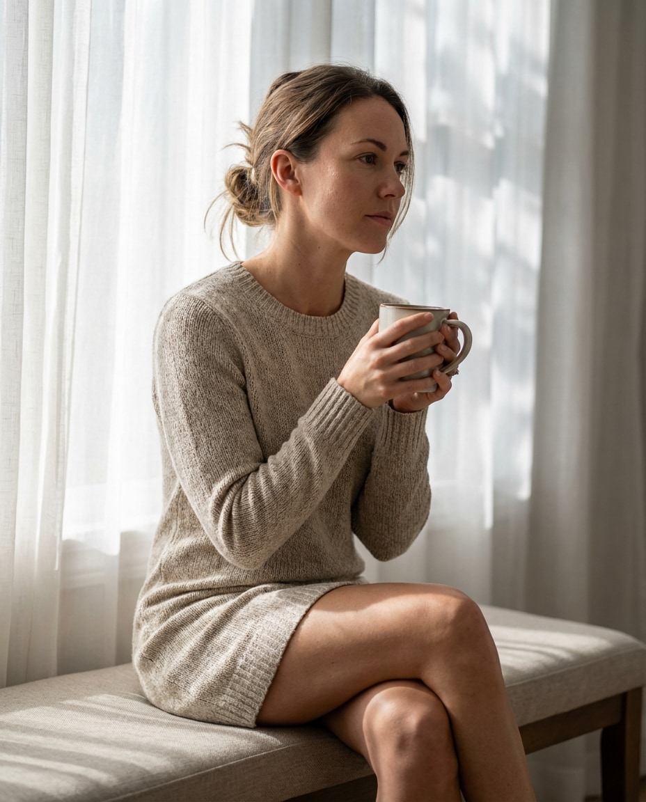 Soft Window Light AI portrait — Gemini AI Short Dress Prompt