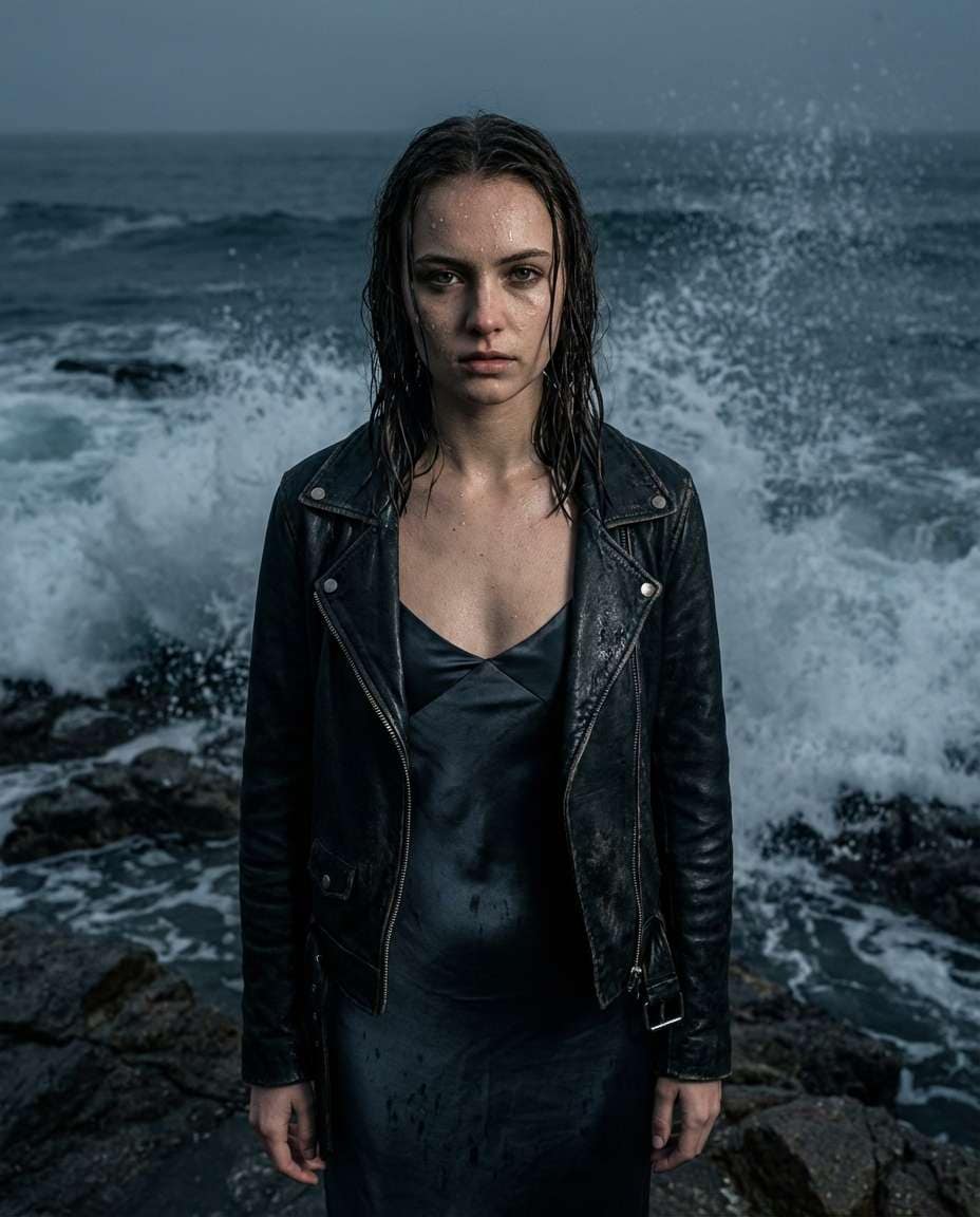 Stormy Wave Drama AI portrait — Gemini AI Prompt Sza Over The Sea
